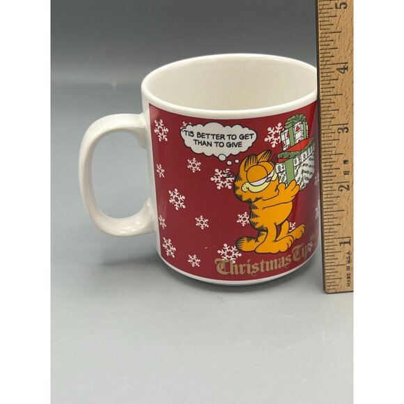 VTG Garfield Mug Christmas Tip 2 Better to Get Than Give Office Humor - Picture 4 of 7